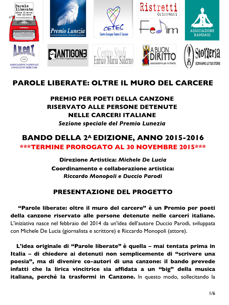 Bando della seconda edizione 2014/2015